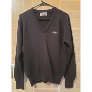 Lady Pickering Womens Golf Sweater Cardigan Black Size L Sawgrass Logo Pullover